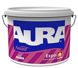 Краска фасадная акриловая Aura Expo белая 9 л