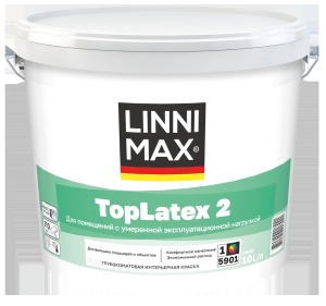 Краска интерьерная моющаяся LINNIMAX TopLatex 2 белая 10 л