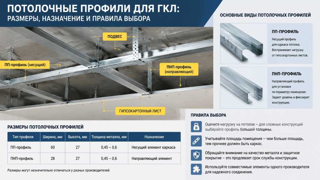 Потолочные профили для ГКЛ размеры, назначение и правила выбора.jpg